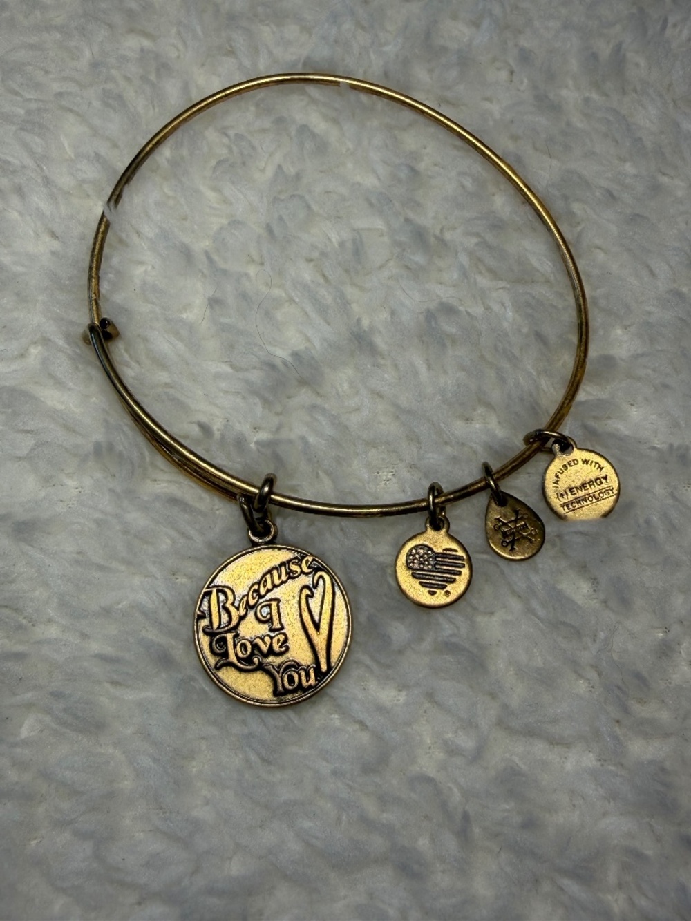 Alex and Ani Because I Love You Bracelet Rafaelian Gold Tone